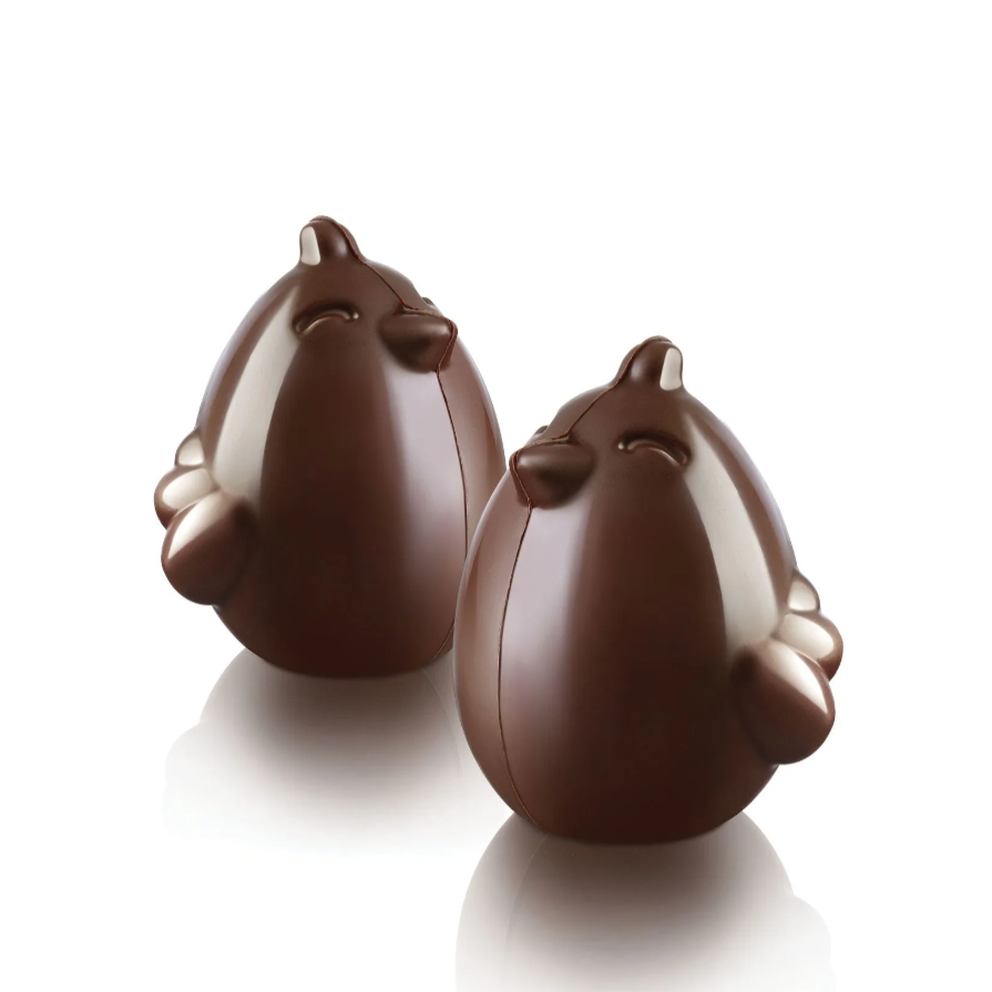 Набор форм для шоколада «Цыплёнок» Paulcino, 9,2х6,9х8,2 см, 2 формы, 4 ячейки, Silikomart, Италия  | Фото — Магазин Andy Chef  1
