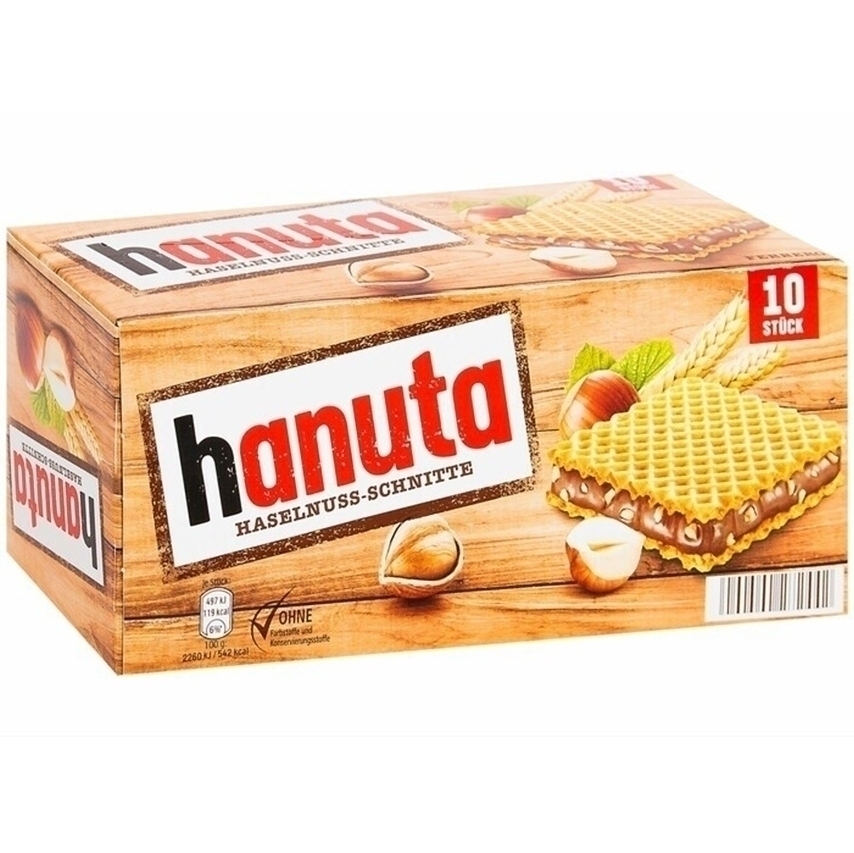 Печенье вафельное Hanuta, Ferrero, Германия, 220 г (срок годности до 14.06.2024)  | Фото — Магазин Andy Chef  1