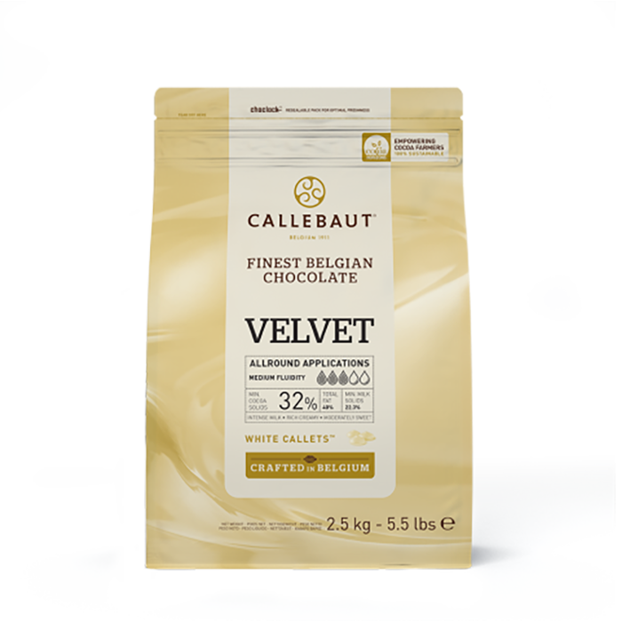 Шоколад белый Velvet 32% пониженное содерж. сахара, Callebaut, Бельгия, 2,5 кг  | Фото — Магазин Andy Chef  1
