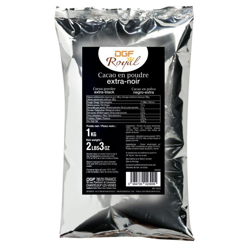 Какао-порошок Чёрный Extra Black 10-12%, DGF, Франция, 1 кг  | Фото — Магазин Andy Chef  1