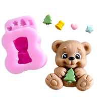 Молд 3D «Мишка с фигурками» 4х4,5 см