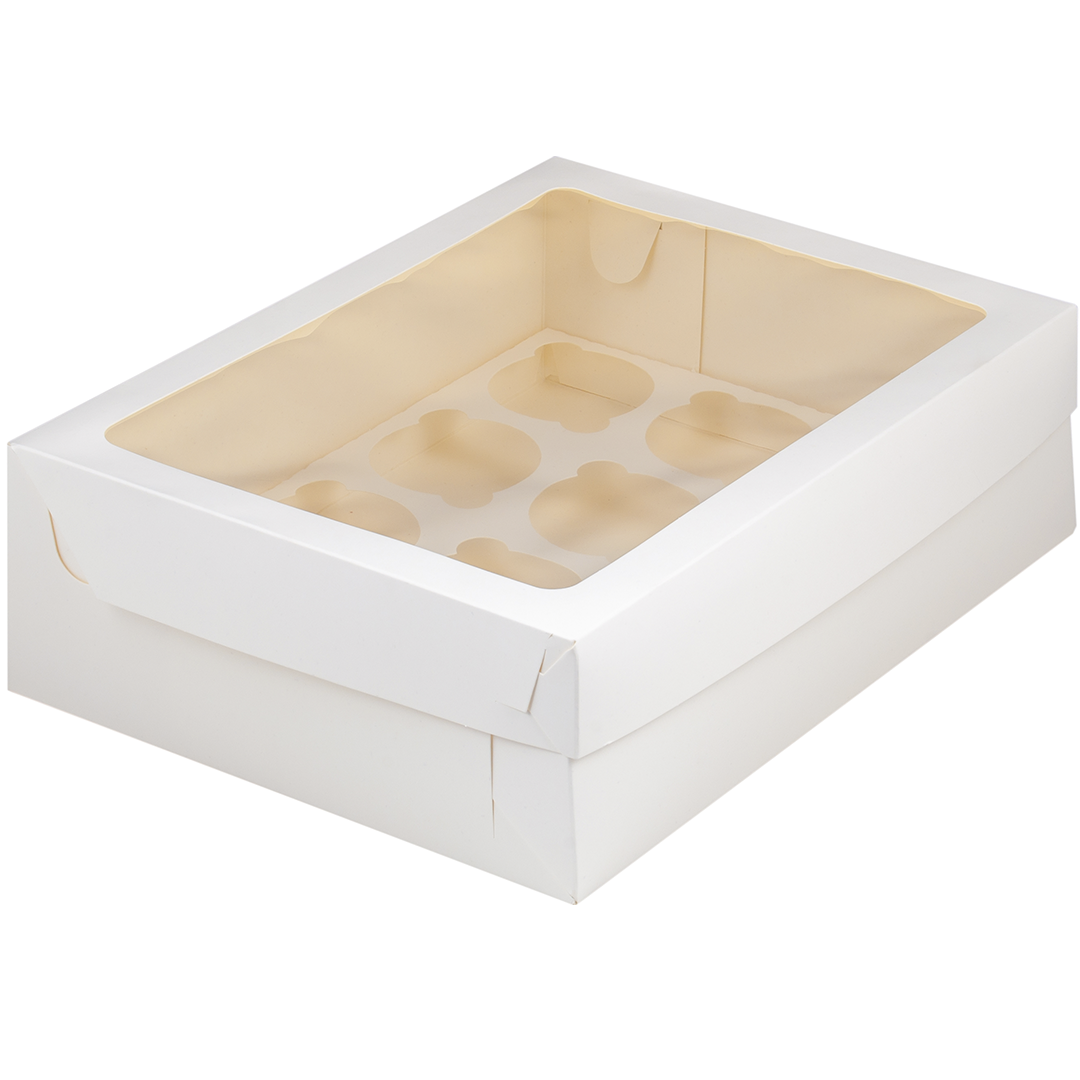Коробка на 12 капкейков с окном 31х23,5х10 см  | Фото — Магазин Andy Chef  1