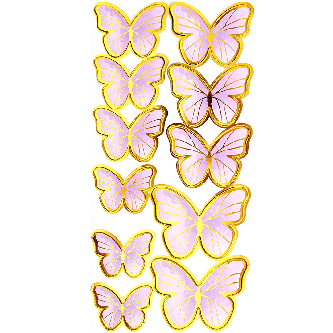 Набор топперов бумажных «Бабочки сиреневые», 11 шт.  | Фото — Магазин Andy Chef  1