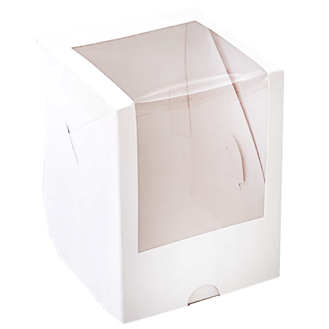Коробка для кулича и шоколадной фигуры с окном Белая 12,5х9,5х9,5 см  | Фото — Магазин Andy Chef  1