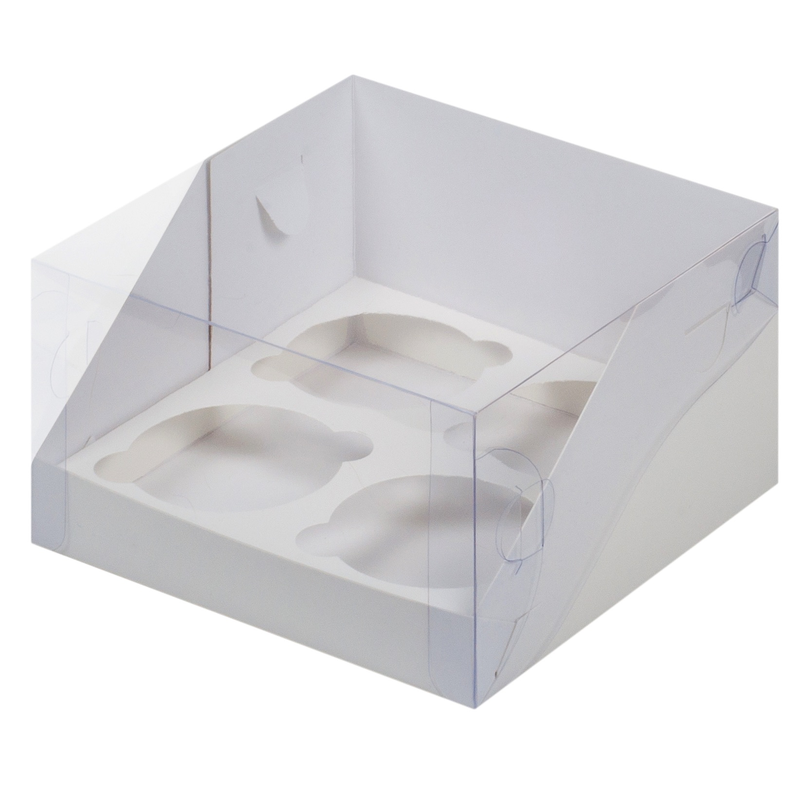 Коробка на 4 капкейка с прозрачной крышкой 16х16х10 см  | Фото — Магазин Andy Chef  1