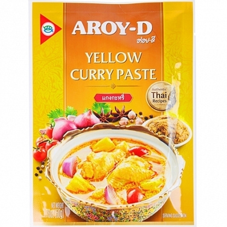 Паста Карри жёлтая, AROY-D, 50 г  | Фото — Магазин Andy Chef  1