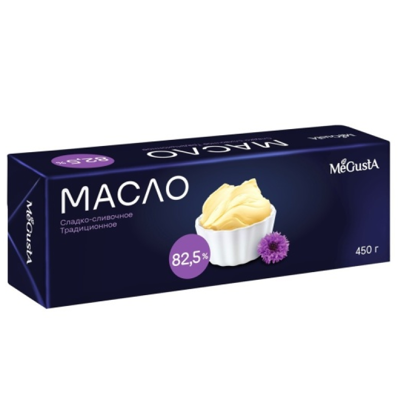 Масло сливочное несолёное 82,5%, MeGusta, 450 г  | Фото — Магазин Andy Chef  1
