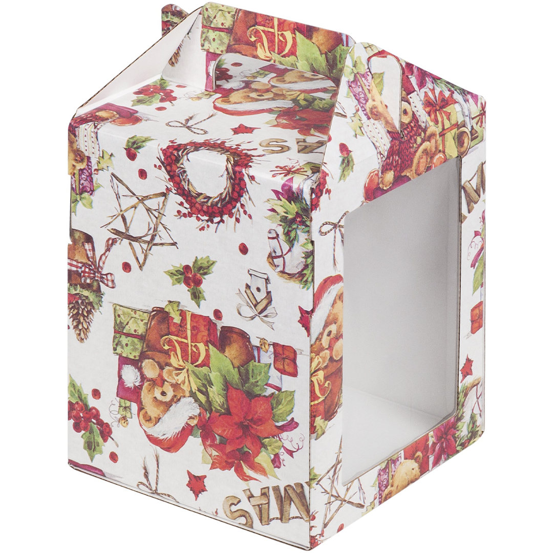 Коробка для пряничного домика «Рождество» с окном 16х16х20 см  | Фото — Магазин Andy Chef  1