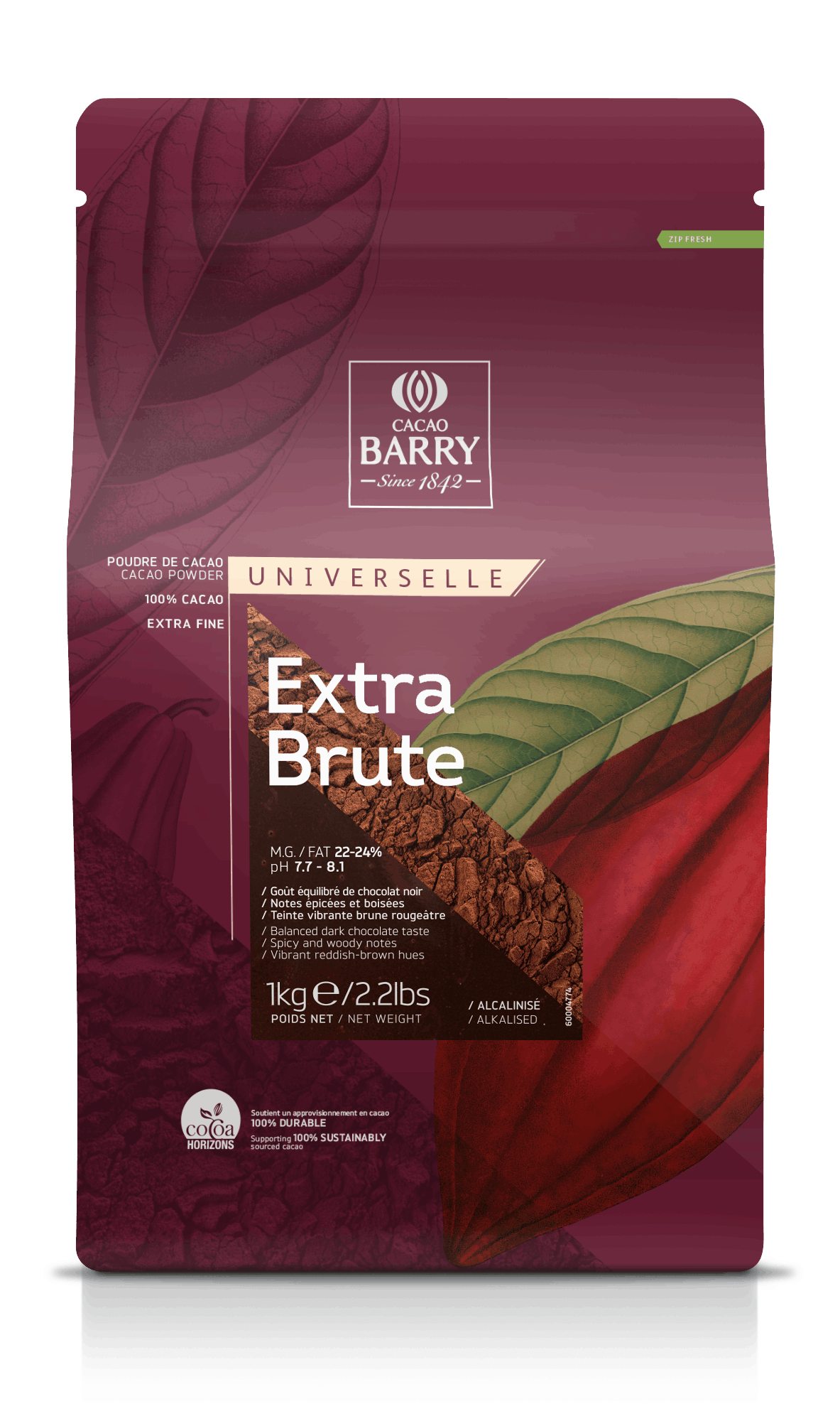 Какао-порошок Extra Brute 22-24%, Cacao Barry, Франция, 100 г