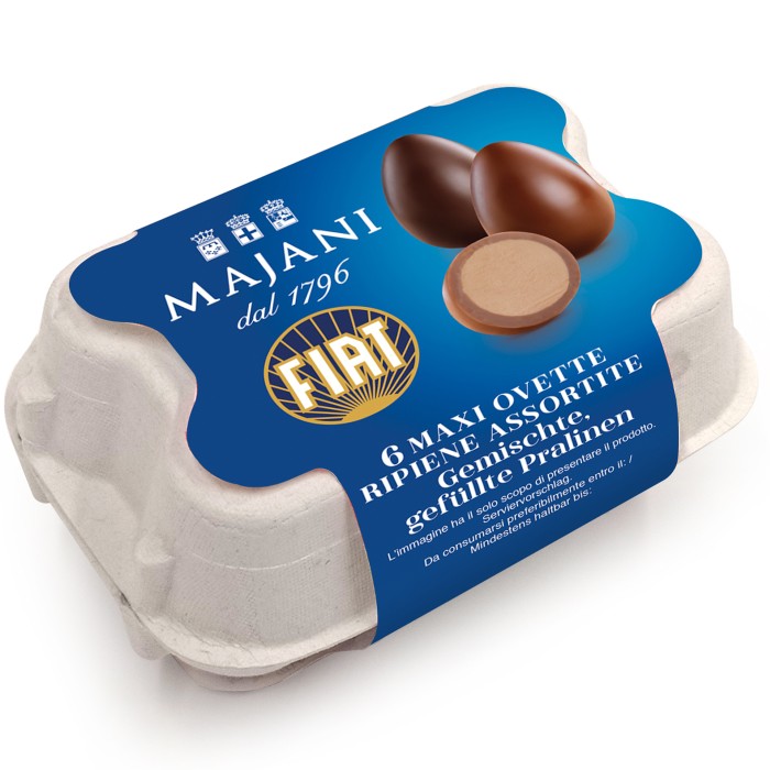 Яйца шоколадные FIAT Maxi Dark&Milk из молочного и тёмного шоколада, Majani, Италия, 6 шт.  | Фото — Магазин Andy Chef  1