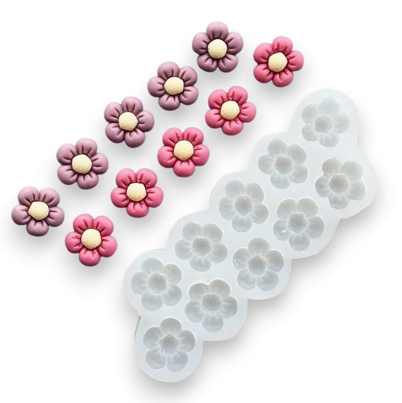Молд «Цветочки» 10 ячеек, 13х6х1 см  | Фото — Магазин Andy Chef  1