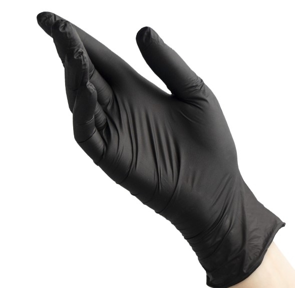 Перчатки нитриловые неопудренные Чёрные, размер M, 10 шт.  | Фото — Магазин Andy Chef  1