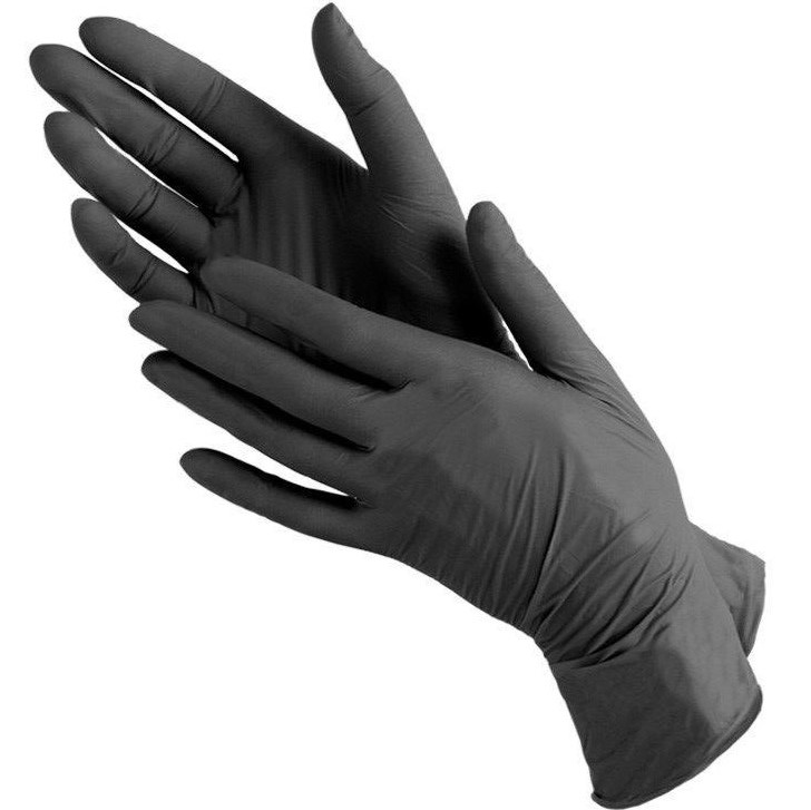 Перчатки нитриловые неопудренные Чёрные, размер S, 10 шт.  | Фото — Магазин Andy Chef  1