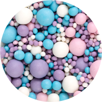Шарики рисовые матовые «Голубой, сиреневый, розовый, белый микс», 90 г