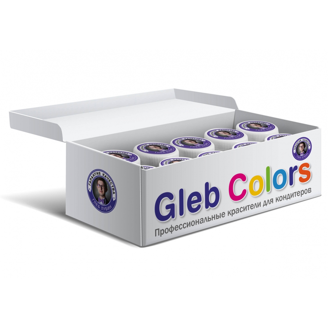 Набор жирорастворимых красителей Gleb Colors 10 шт., 100 г  | Фото — Магазин Andy Chef  1