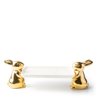 Подставка для десертов "Пасхальные зайчики", 32,5х10 см, золото