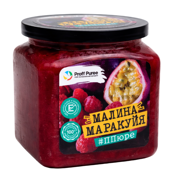 Пюре замороженное Малина-Маракуйя, Proff Puree, Россия, 500 г  | Фото — Магазин Andy Chef  1