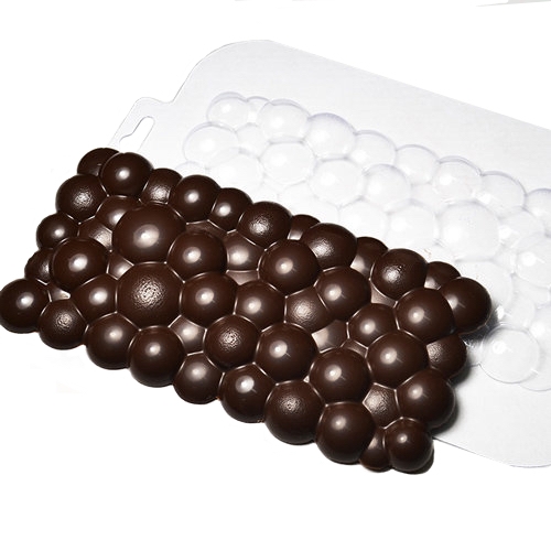 Форма для шоколада «Плитка Пузырьки» пластиковая 8,5х17х1 см  | Фото — Магазин Andy Chef  1