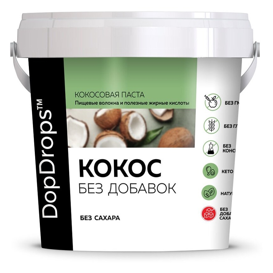 Кокосовая паста без добавок, DopDrops, 1 кг  | Фото — Магазин Andy Chef  1
