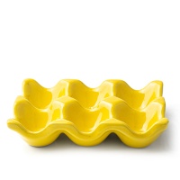 Подставка для 6 яиц керамическая Жёлтая, 14,5х10х3 см