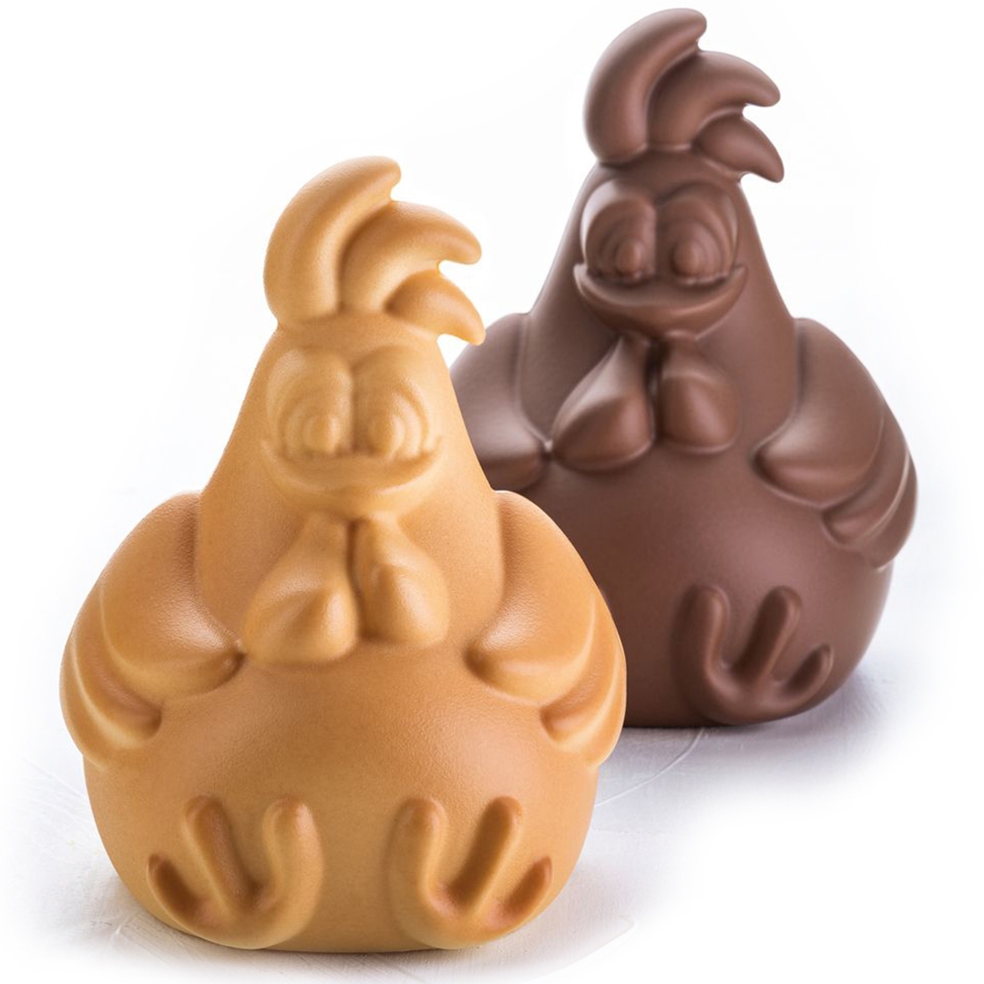 Набор форм для шоколада «Петушок Рафаэль», 2 ячейки 18х13,8 см, Pavoni, Италия  | Фото — Магазин Andy Chef  1