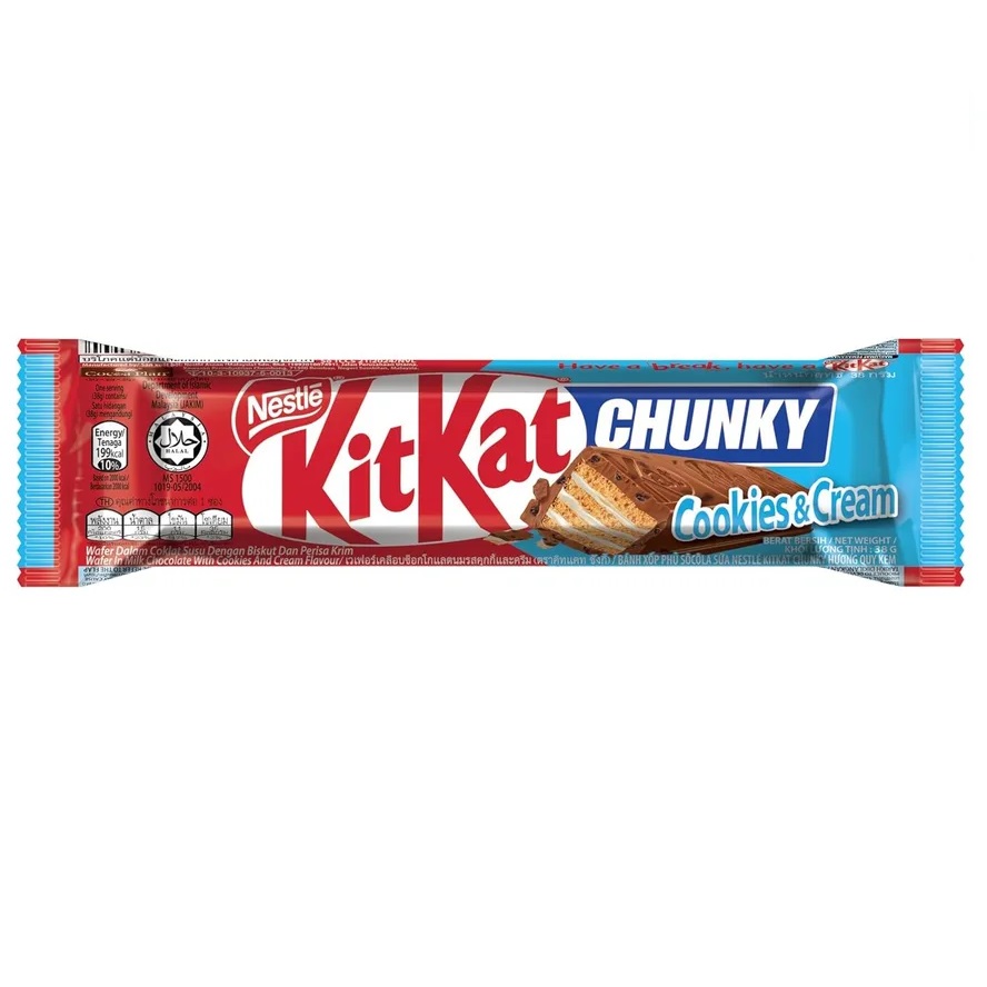 Батончик KitKat Chunky Cookies & Cream, Nestle, Турция, 38 г  | Фото — Магазин Andy Chef  1