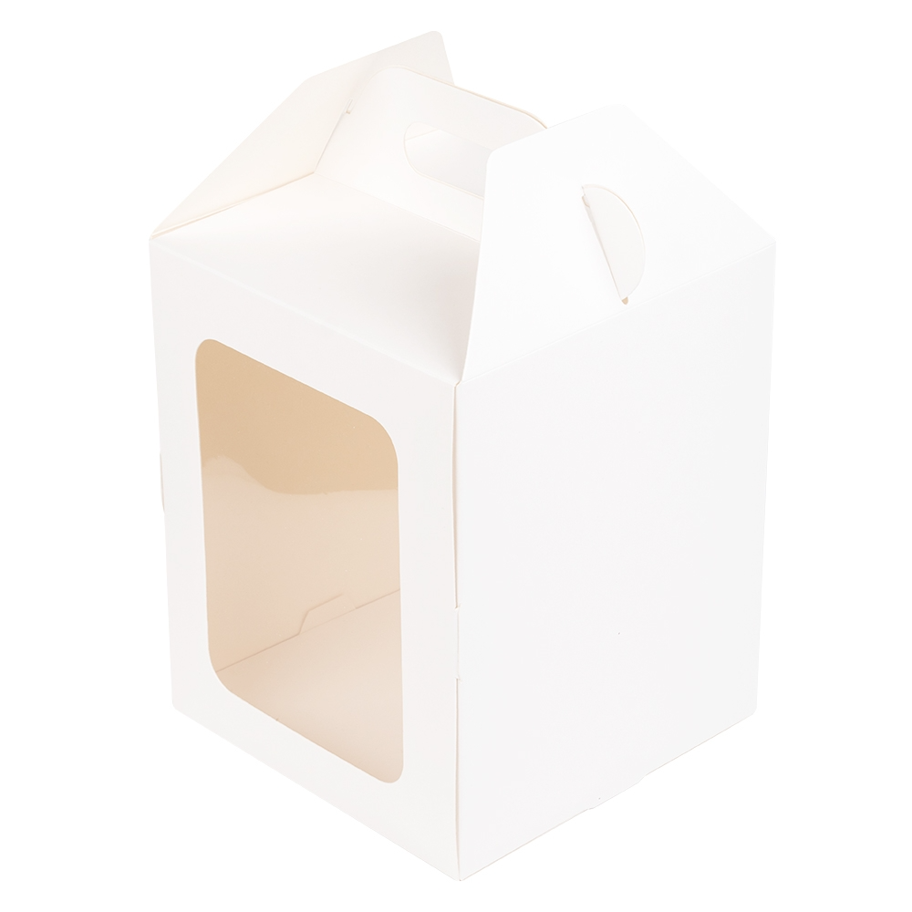 Коробка для пряничного домика с окном Белая 16х16х22 см (загрузка спереди), 50 шт  | Фото — Магазин Andy Chef  1