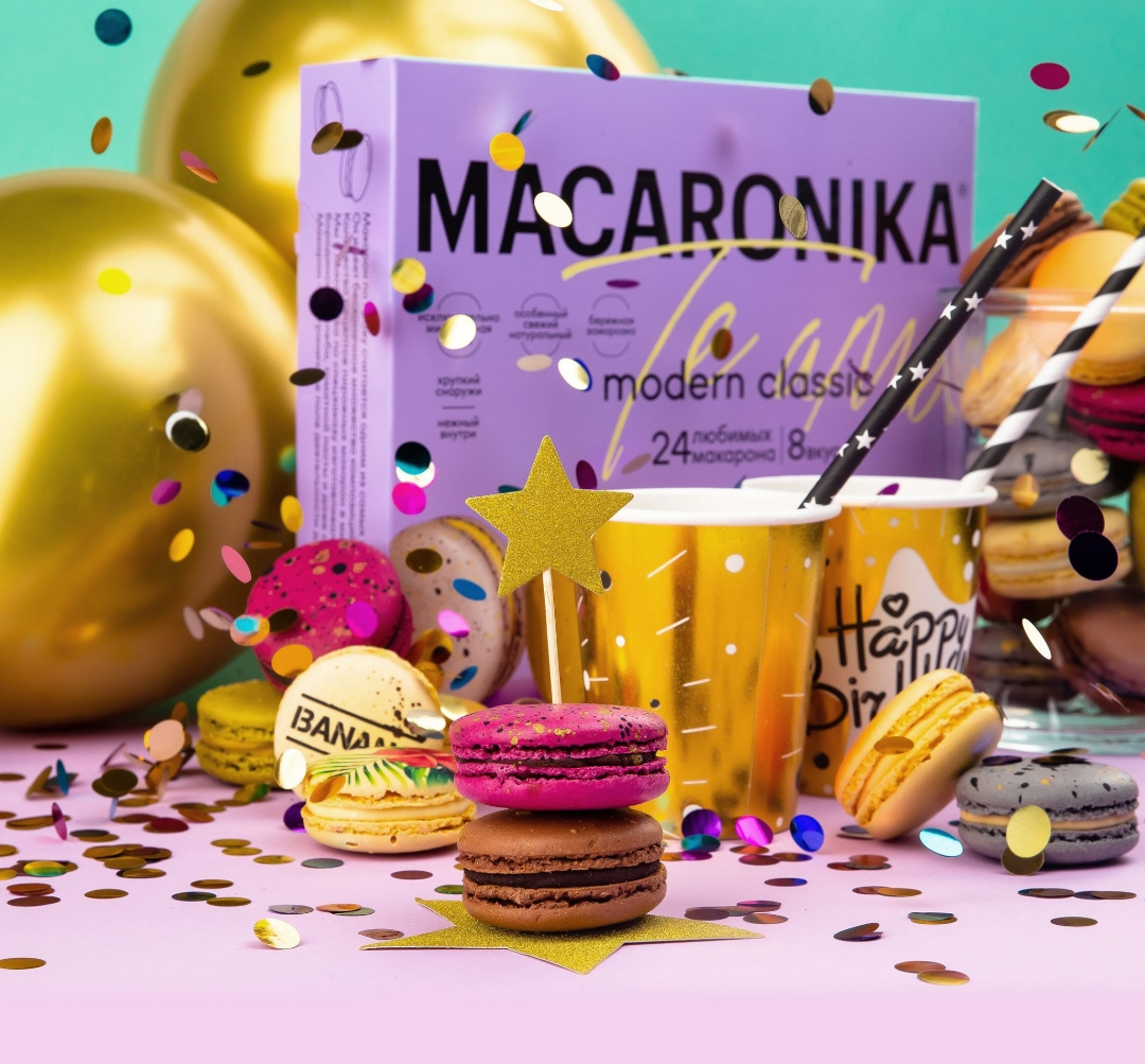 Набор пирожных макарон Modern Classic, ﻿Macaronika, 24 шт. - Цена в Москве