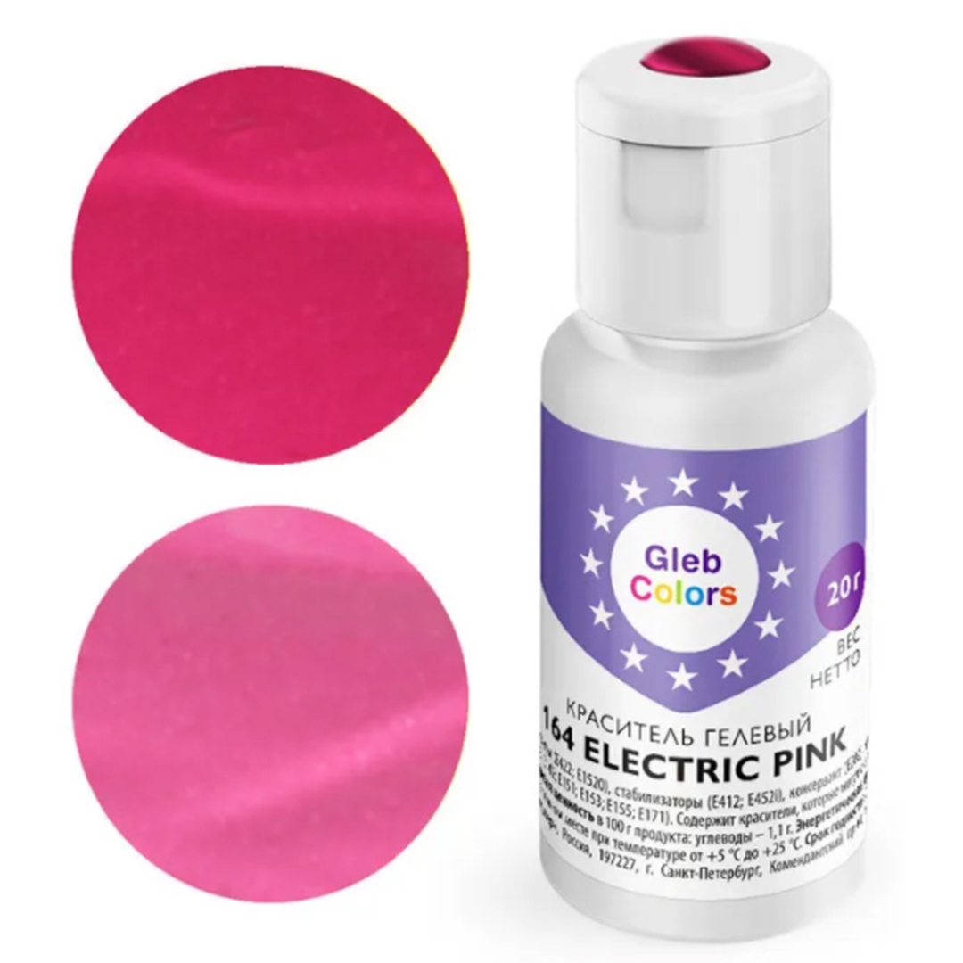 Краситель гелевый Electric pink 164, Gleb Colors, 20 г  | Фото — Магазин Andy Chef  1