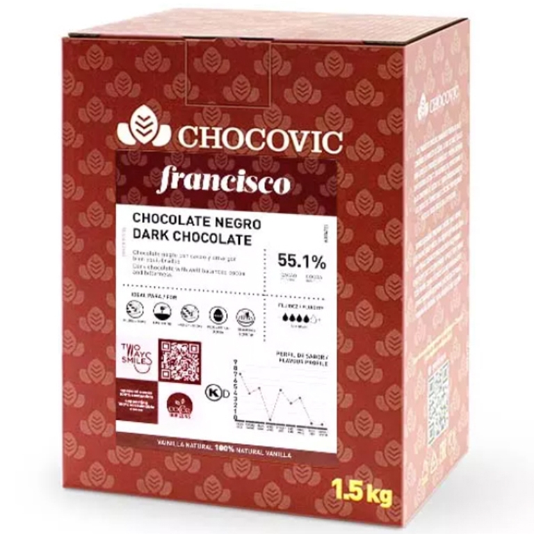 Шоколад тёмный Francisco 55,1% Chocovic, Россия, 1,5 кг  | Фото — Магазин Andy Chef  1