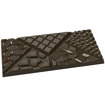 Форма для шоколада «Мозаика» №866 поликарбонатная, 3 ячейки, Implast, Турция  | Фото — Магазин Andy Chef  1