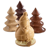 Форма для шоколада «Санта Клаус» пластиковая 7 см, 8 ячеек, Valrhona, Франция