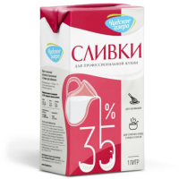 Сливки молочные 35% Чудское озеро, 1 л (срок годности до 17.04.2026)