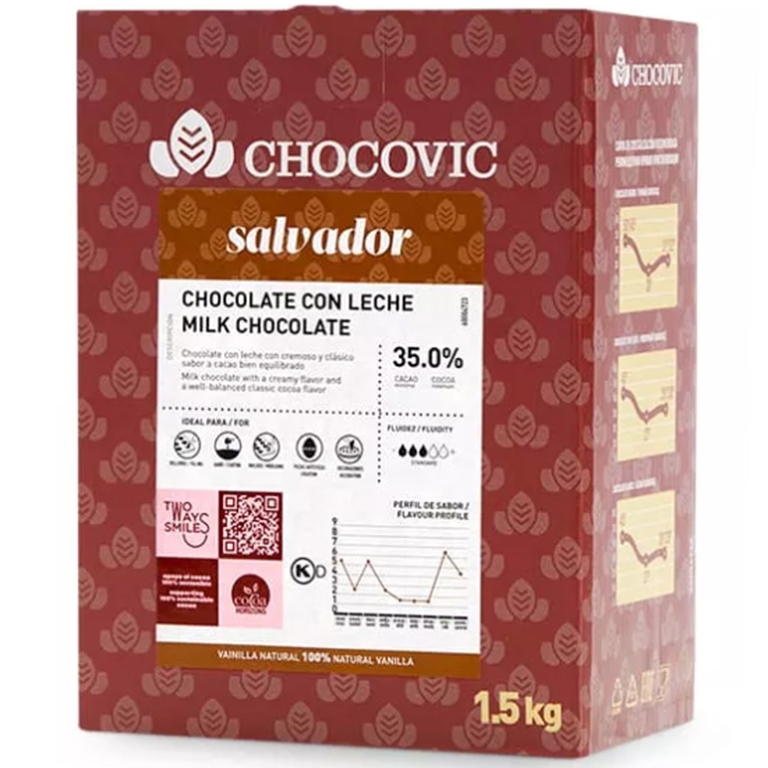 Шоколад молочный Salvador 35%, Chocovic, Россия, 1,5 кг  | Фото — Магазин Andy Chef  1