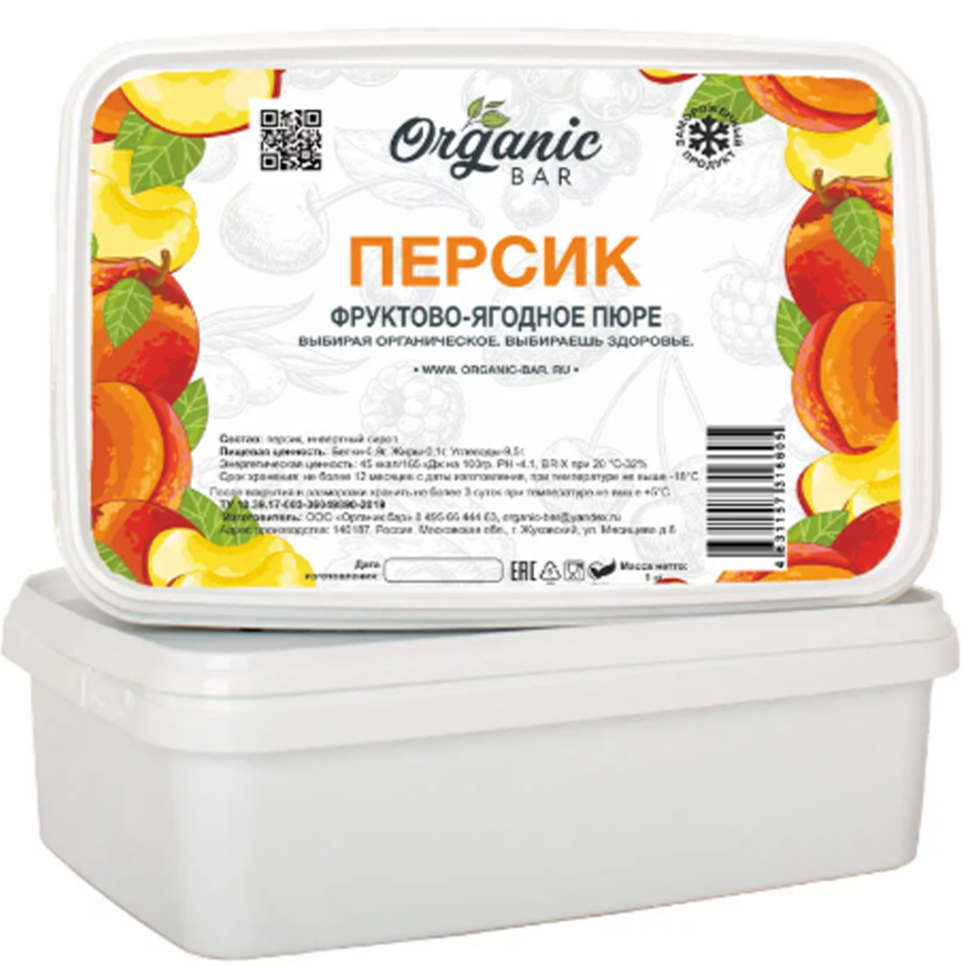 Пюре замороженное Персик красный, Organic Bar, Россия, 1 кг  | Фото — Магазин Andy Chef  1