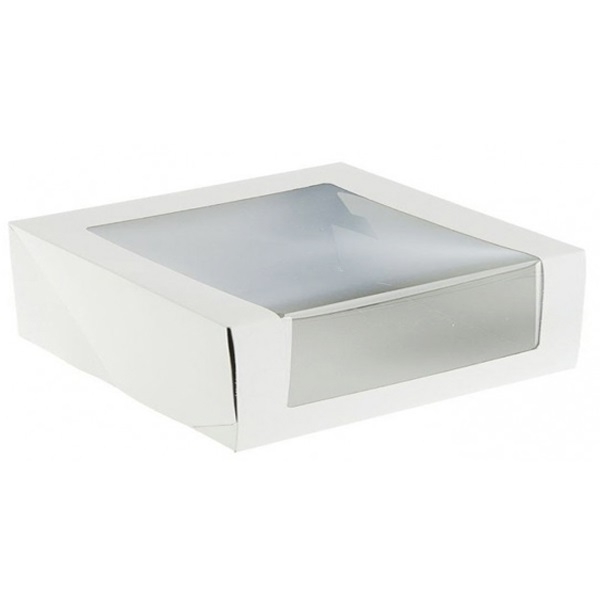 Коробка для торта с окном 22,5х22,5х6 см  | Фото — Магазин Andy Chef  1