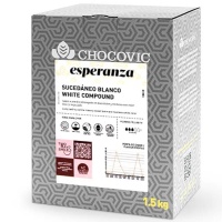 Глазурь белая в форме дисков, Chocovic, 1,5 кг (срок годности до 17.02.2026)
