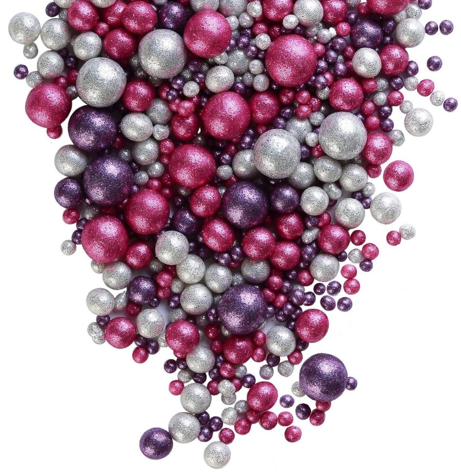 Шарики рисовые «Блеск фиолетовый, фуксия, серебряный» микс, 40-45 г  | Фото — Магазин Andy Chef  1