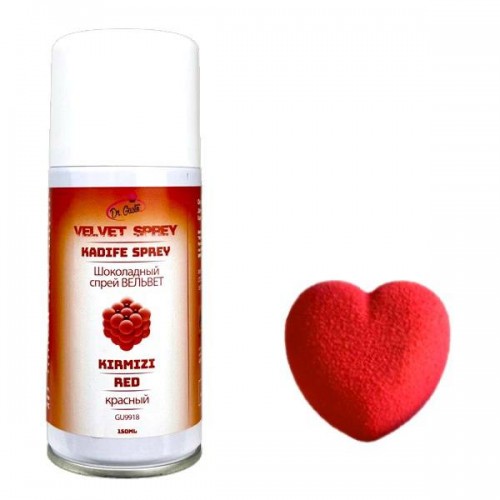 Шоколадный аэрозоль (велюр) Красный, DR. GUSTO, Турция, 150 мл (срок годности до 01.04.2026)  | Фото — Магазин Andy Chef  1