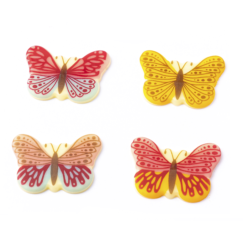 Шоколадный декор «Бабочки» микс, PCB Creation, Франция, 4 шт  | Фото — Магазин Andy Chef  1