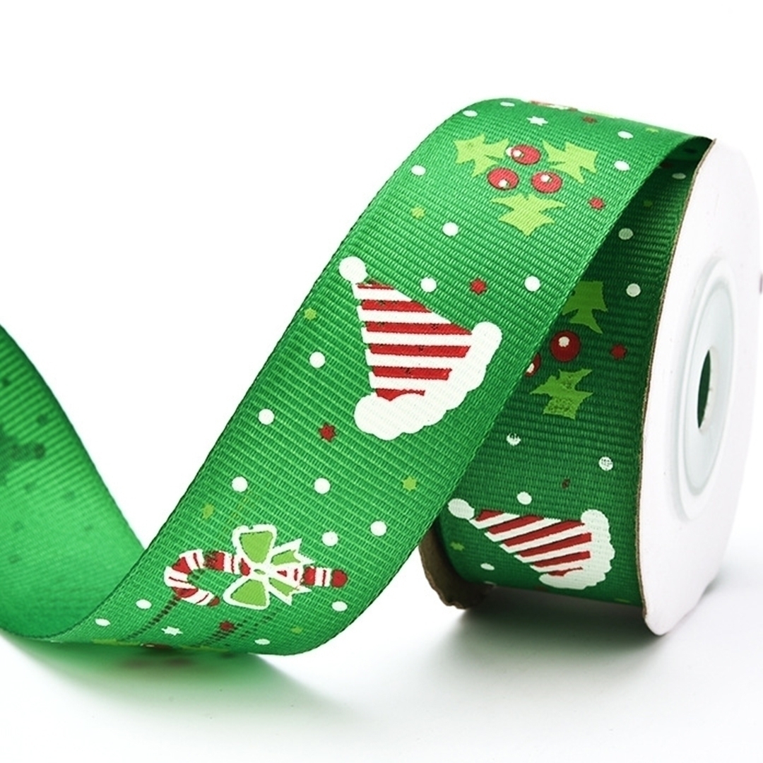 Лента атласная «Символы Рождества» 2,5 см, 9 м  | Фото — Магазин Andy Chef  1