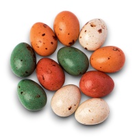 Яйца шоколадные «Перепелиные цветные» (2,5-3 см), 75-80 г, 10-11 шт. (белый, зелёный, красный)