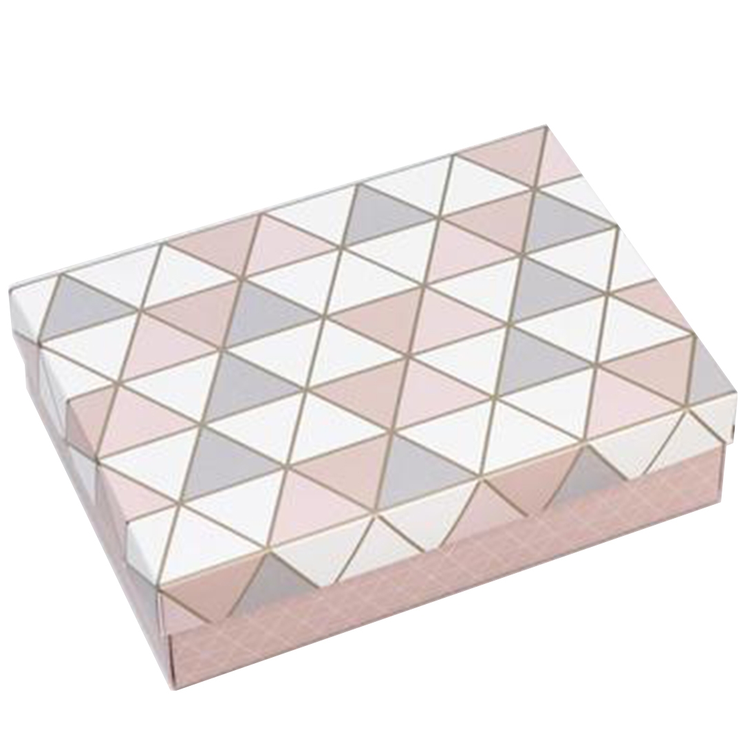 Коробка «Треугольники» розовая 21х15х5 см  | Фото — Магазин Andy Chef  1