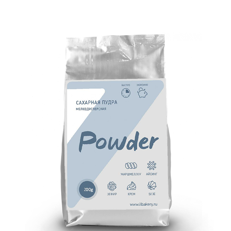 Сахарная пудра мелкодисперсная, ILbakery, 200 г (срок годности до 06.05.2026)  | Фото — Магазин Andy Chef  1