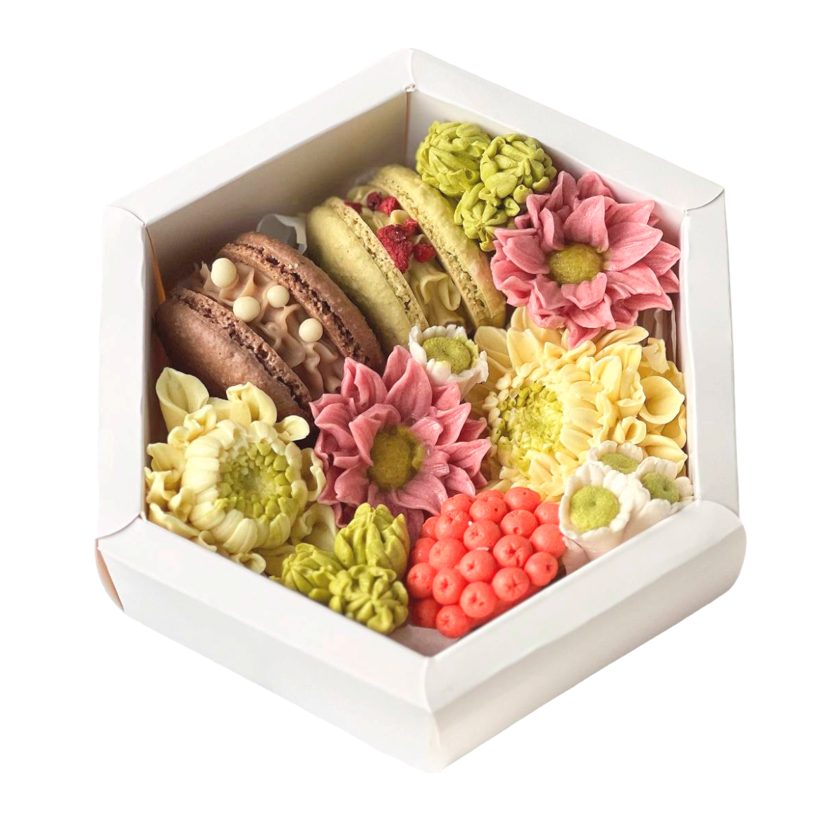 Коробка для зефира и сладостей Шестигранник с окном 15х15х5,5 см  | Фото — Магазин Andy Chef  1