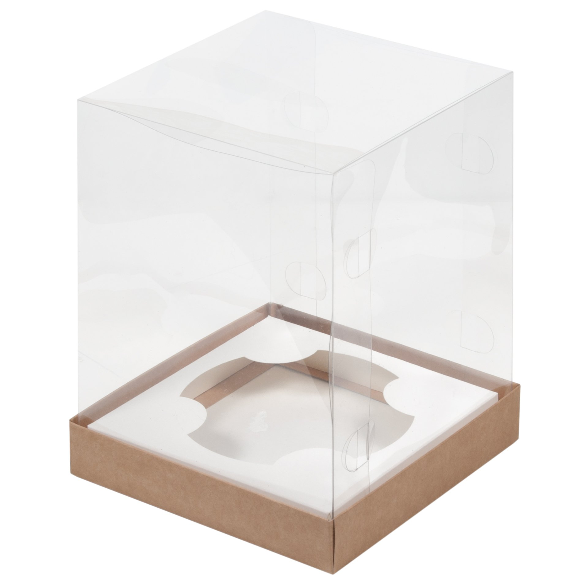 Коробка для кулича с ложементом Крафт 15х15х20 см  | Фото — Магазин Andy Chef  1