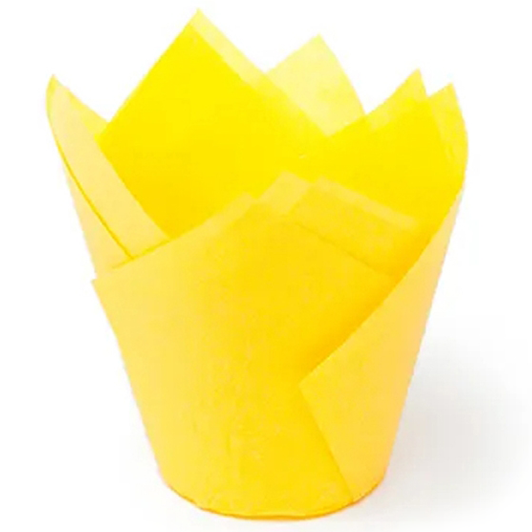 Капсулы-тюльпаны для капкейков Yellow 90х50 мм, 50 шт.  | Фото — Магазин Andy Chef  1