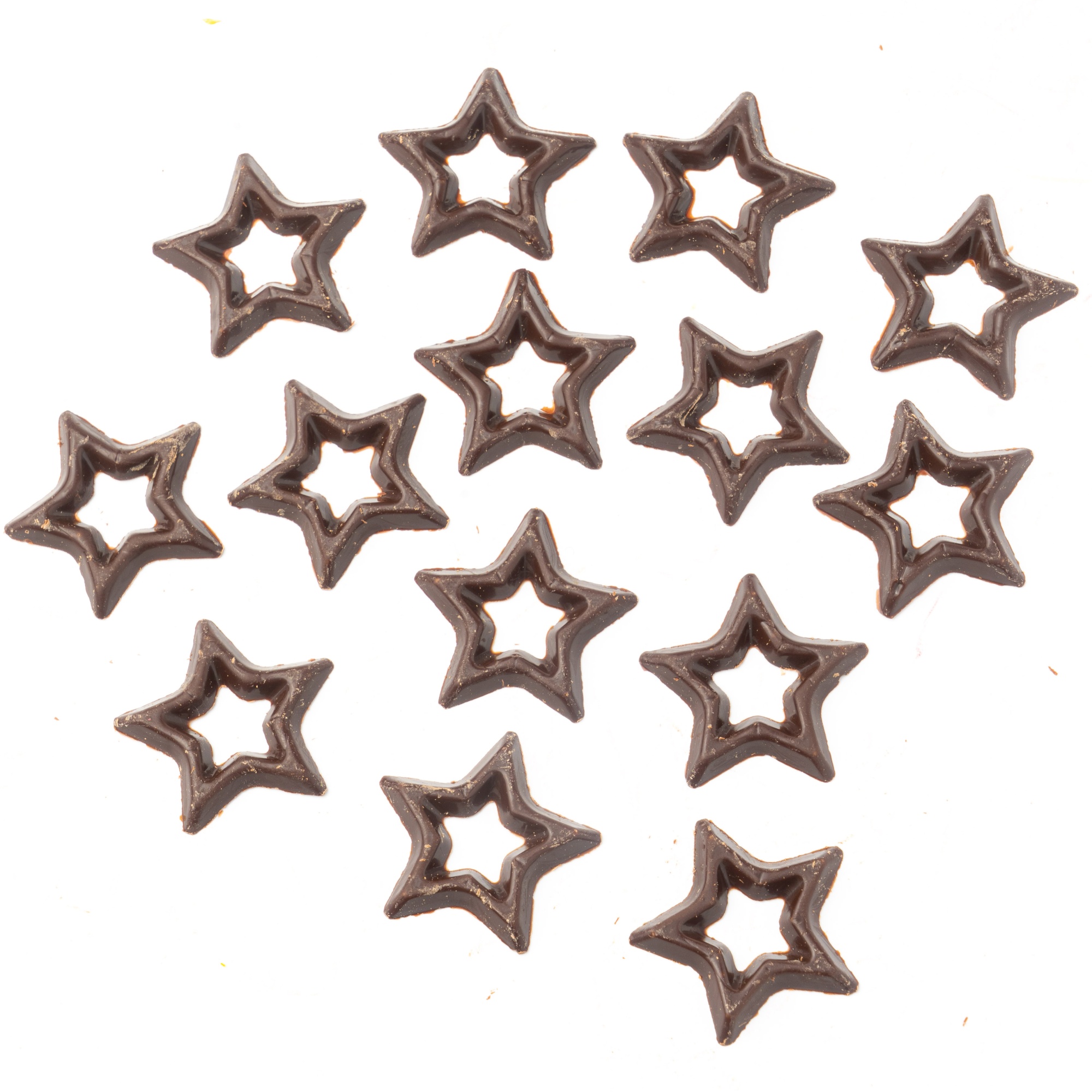 Шоколадная звезда. Шоколадная красная звезда. Украшение шоколад. "Звезда темная" (304 шт/уп) арт.d77134, Бельгия. Форма семиконечная звезда для шоколада. Шоколадка звезда