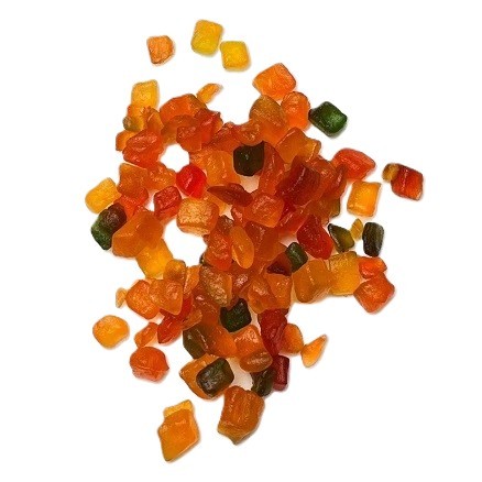 Цукаты папайи разноцветные 4х4 мм, 1 кг  | Фото — Магазин Andy Chef  1
