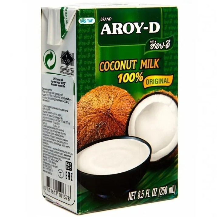 Кокосовое молоко 17-19%, AROY-D, Индонезия, 250 мл  | Фото — Магазин Andy Chef  1